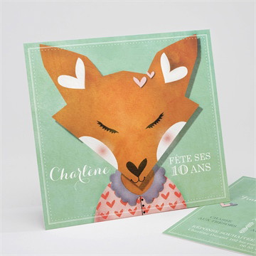 Invitation anniversaire petit renard