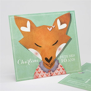 Invitation anniversaire petit renard