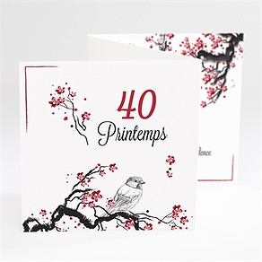 Invitation anniversaire 40 printemps