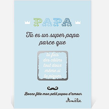 Carte fête des pères carte fête des pères - Dos de la carte gratté