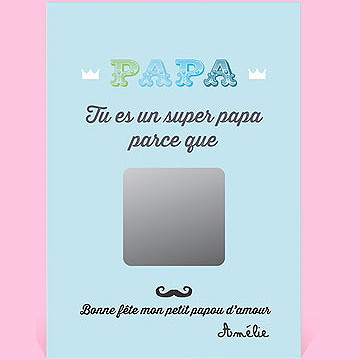 Carte fête des pères carte fête des pères - Dos de la carte non gratté