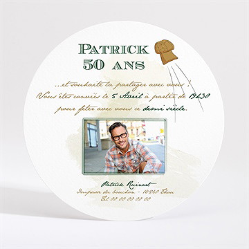 Invitation anniversaire champagne! - Dos de la carte