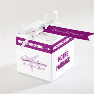 Boîte de dragées mariage air union magnet