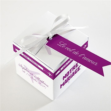 Boîte de dragées mariage air union - Dessus de la boîte