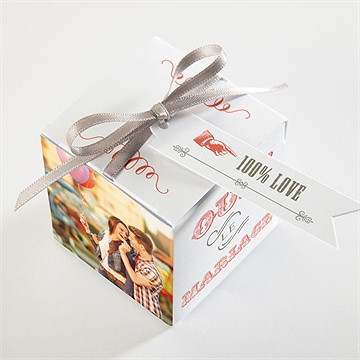 Boîte de dragées mariage vintage & original - Dessus de la boîte