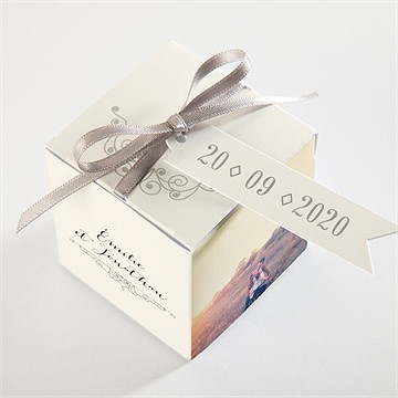 Boîte de dragées mariage nous deux - Dessus de la boîte