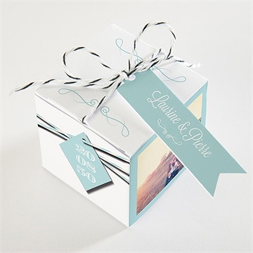 Boîte de dragées mariage notre bande son! - Dessus de la boîte