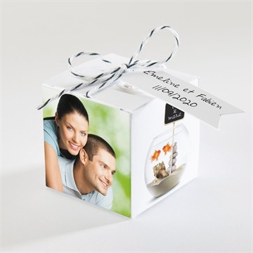 Boîte de dragées mariage comme des poissons dans l'eau