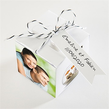 Boîte de dragées mariage comme des poissons dans l'eau - Dessus de la boîte