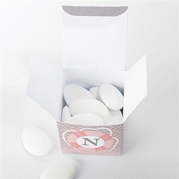 Boîte de dragées baptême forme originale - Intérieur de la boîte