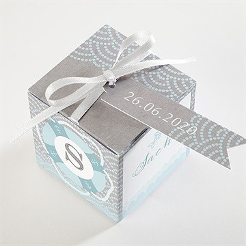 Boîte de dragées baptême baptême scandinave - Dessus de la boîte