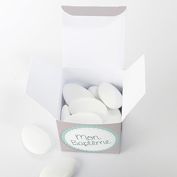 Boîte de dragées baptême jolie frimousse - Intérieur de la boîte