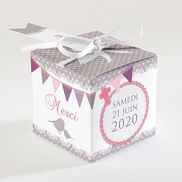 Boîte de dragées baptême rondeur et douceur ! - Dos de la boîte