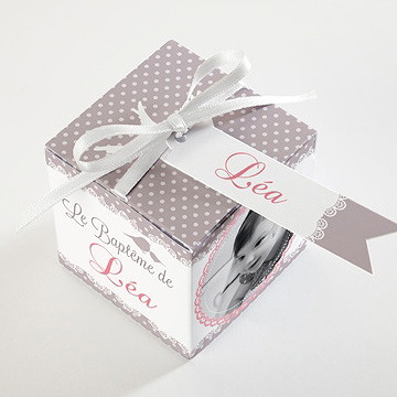 Boîte de dragées baptême rondeur et douceur ! - Dessus de la boîte