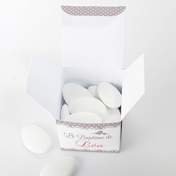 Boîte de dragées baptême rondeur et douceur ! - Intérieur de la boîte
