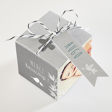 Boîte de dragées baptême découpe originale - Dessus de la boîte