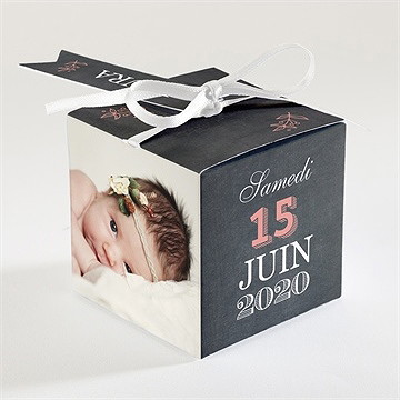 Boîte de dragées baptême fierté! - Dos de la boîte