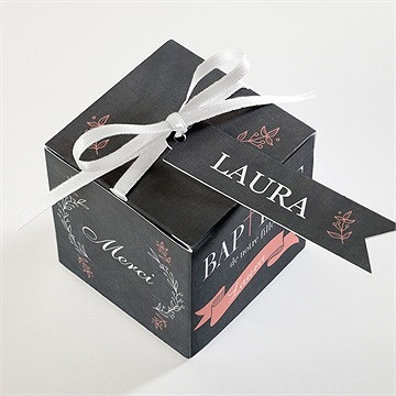 Boîte de dragées baptême fierté! - Dessus de la boîte