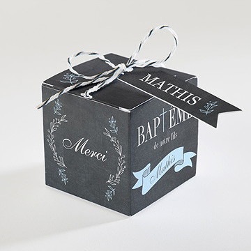 Boîte de dragées baptême maison en ardoise!