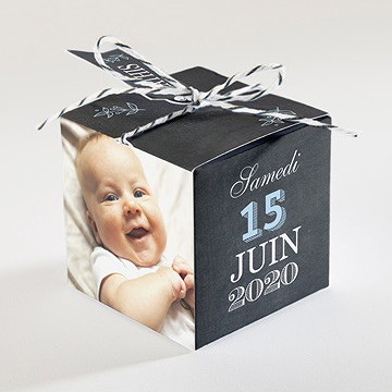 Boîte de dragées baptême maison en ardoise! - Dos de la boîte