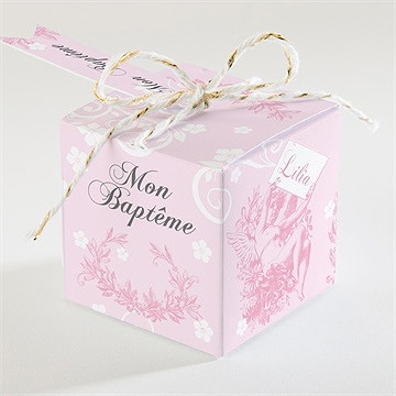 Boîte de dragées baptême petite tendresse - Dos de la boîte