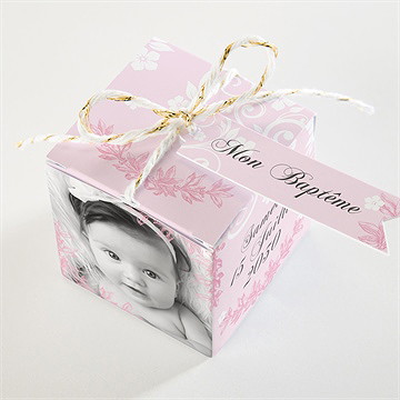 Boîte de dragées baptême petite tendresse - Dessus de la boîte