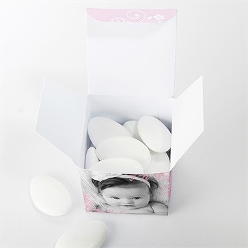 Boîte de dragées baptême petite tendresse - Intérieur de la boîte