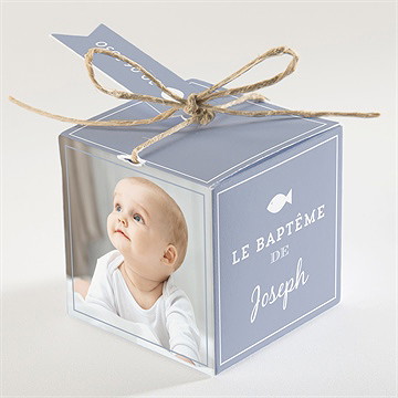 Boîte de dragées baptême douce espérance - Dos de la boîte