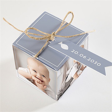 Boîte de dragées baptême douce espérance - Dessus de la boîte