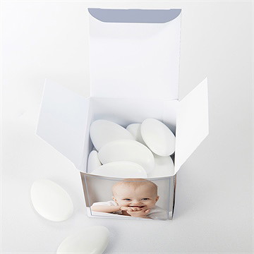 Boîte de dragées baptême douce espérance - Intérieur de la boîte