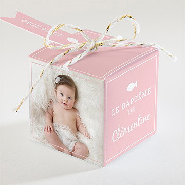 Boîte de dragées baptême divin - Dos de la boîte