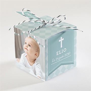 Boîte de dragées baptême dans la foi - Dos de la boîte