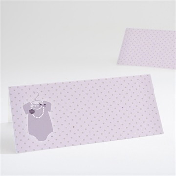 Marque-place baptême tenue de fête fille