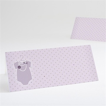 Marque-place baptême tenue de fête fille