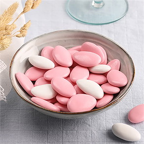 Dragées rose pour mariage - chocolat