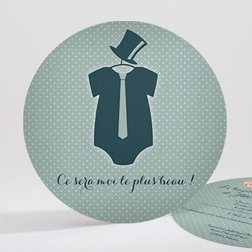 Faire-part de baptême tenue de fête