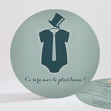 Faire-part de baptême tenue de fête