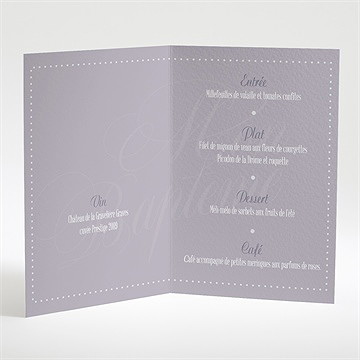 Menu baptême recto verso classique - Intérieur du menu