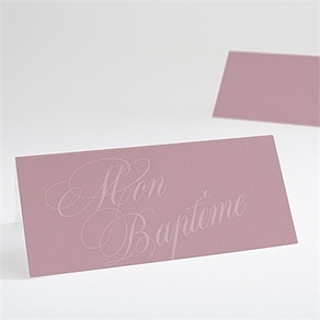 Marque-place baptême poudre rose