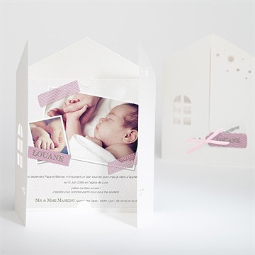 Faire-part de baptême scotch délicat