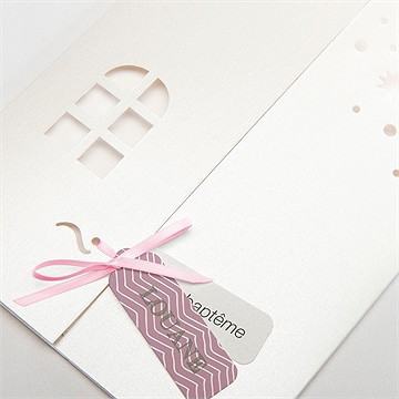 Faire-part de baptême scotch délicat - Détail de la pochette