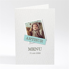 Menu baptême corner fun et photo