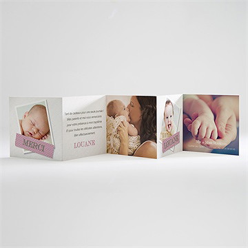 Remerciement baptême scotch délicat - Carte ouverte