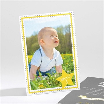 Remerciement baptême cheval à bascule ardoise