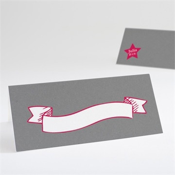 Marque-place baptême joli cheval à bascule