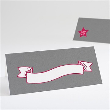 Marque-place baptême joli cheval à bascule