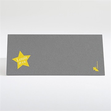 Marque-place baptême cheval à bascule ardoise - Dos du marque-place