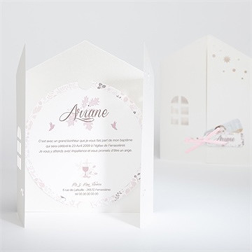 Faire-part de baptême liberty pastel clair