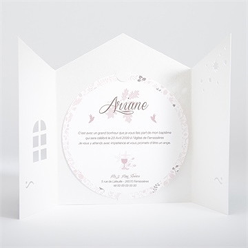 Faire-part de baptême liberty pastel clair - Intérieur de la pochette
