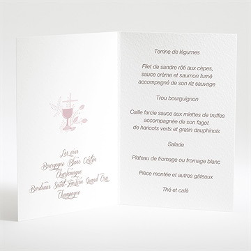 Menu baptême liberty pastel clair - Intérieur du menu